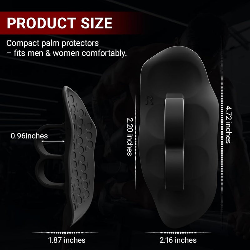 Harqa Anti‑Slip Workout Grips – Ergonomic Rubber Palm Protector for Weight Lifting, Deadlifts, Pull‑Ups, Crossfit – Two-Ring, No Sweaty Gym Grip Pads for Men & Women - Image 2